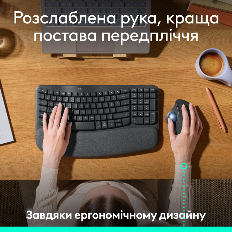 Мишка Logitech Ergo M575S Graphite + Blue Ball (910-007029)