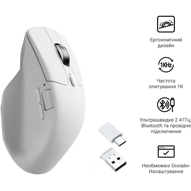 Мишка Keychron M6S WL White (M6S-B72)