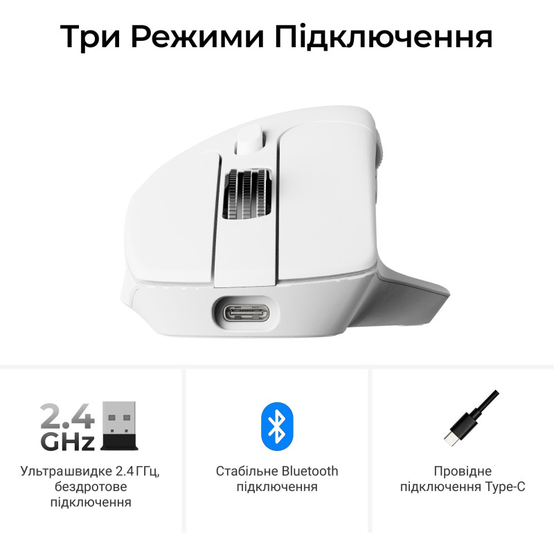 Мишка Keychron M6S WL White (M6S-B72)