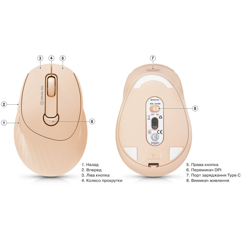 Мишка REAL-EL RM-370W (EL123200056)