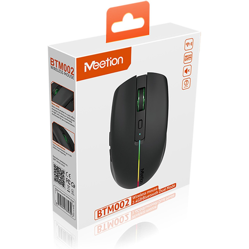 Мишка Meetion BTM002 Wireless/Bluetooth Black (MT-BTM002-A)