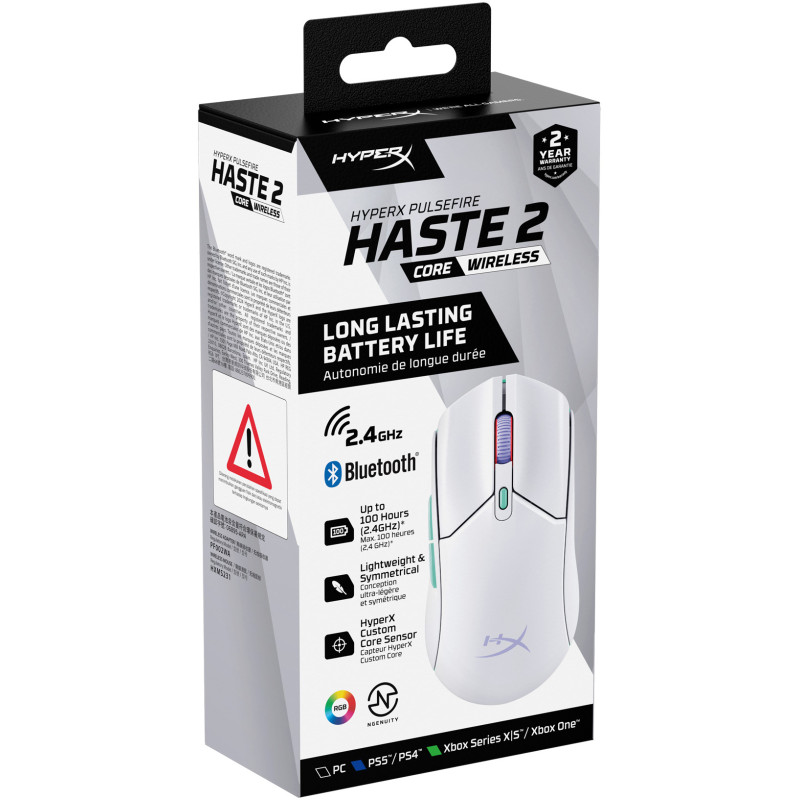Миша бездротова HyperX Pulsefire Haste 2 Core Wireless White (8R2E7AA)