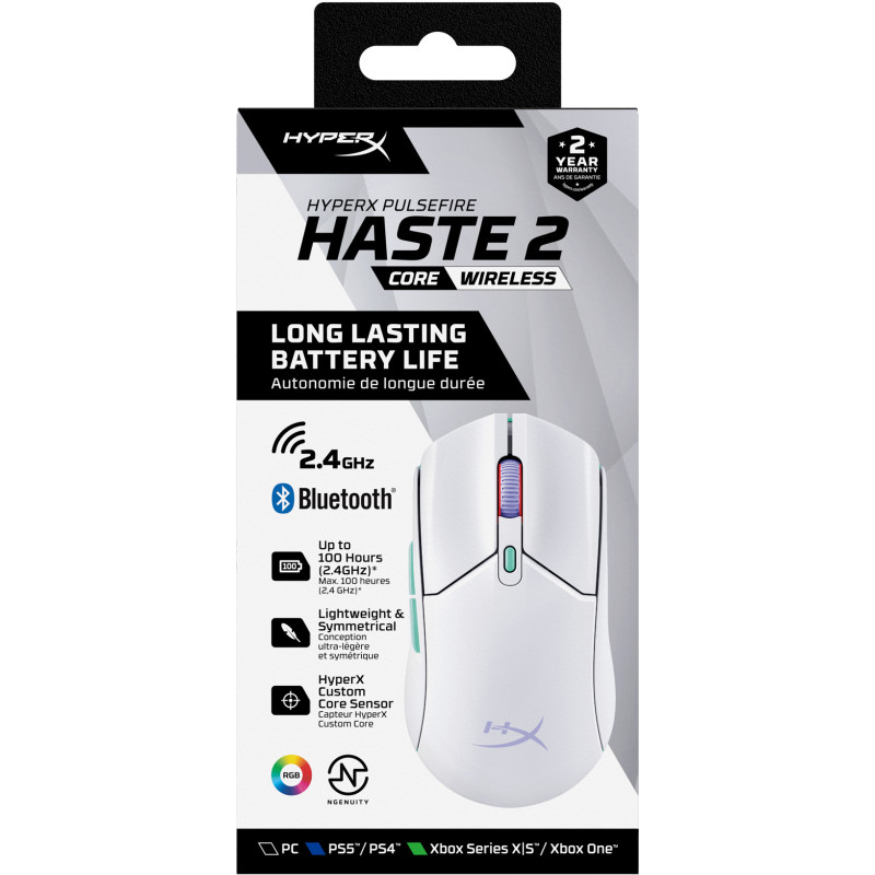 Миша бездротова HyperX Pulsefire Haste 2 Core Wireless White (8R2E7AA)