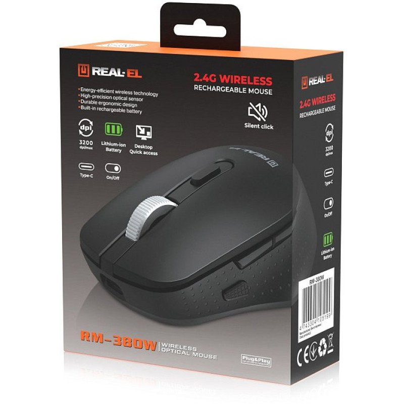 Миша REAL-EL RM-380W (EL123200057)