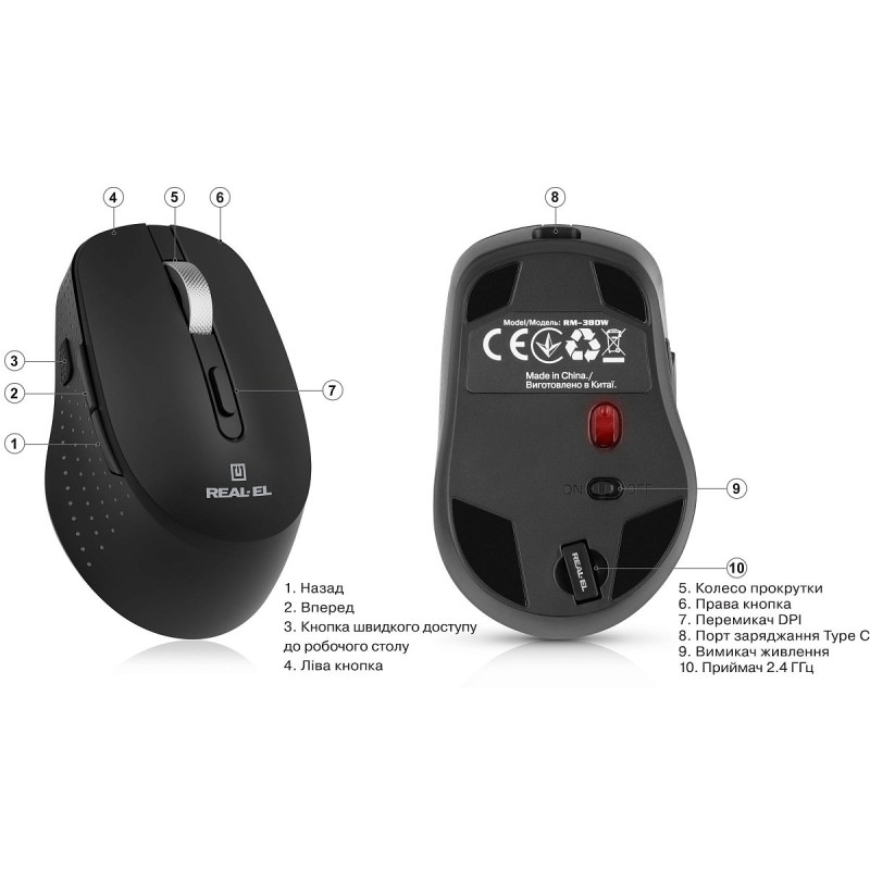 Миша REAL-EL RM-380W (EL123200057)