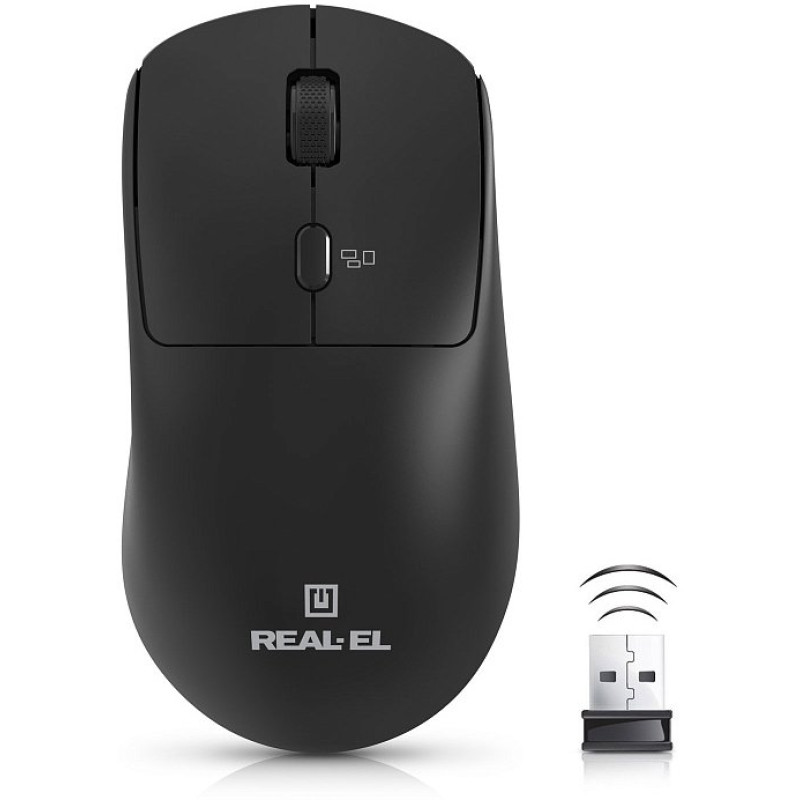 Миша REAL-EL RM-317W Black (EL123200052)