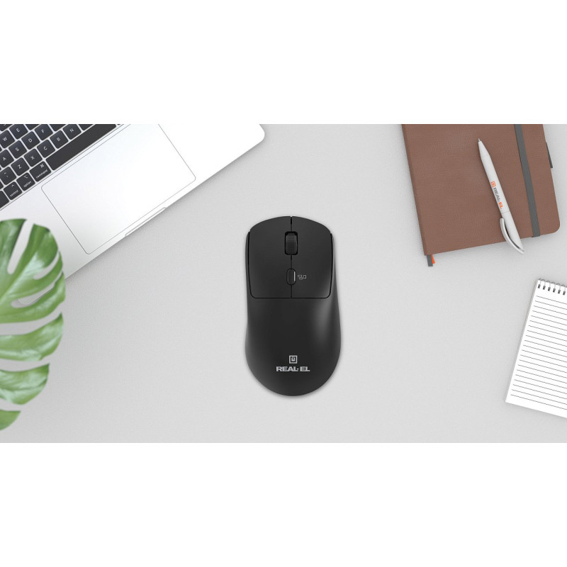 Миша REAL-EL RM-317W Black (EL123200052)