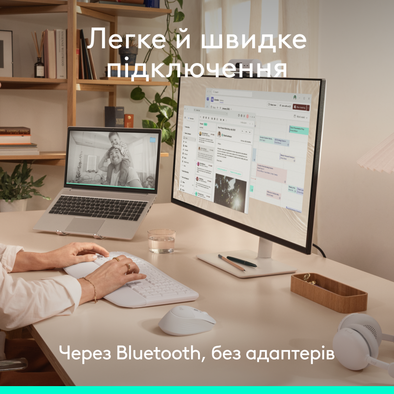 Мишка Logitech Signature Comfort Plus M850L Wireless/USB-C Off-White (910-007716)