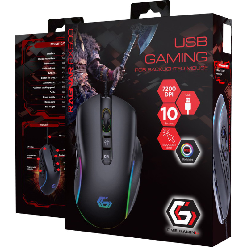 Мишка Gembird Ragnar RX500 USB RGB Black (MUSG-RAGNAR-RX500)