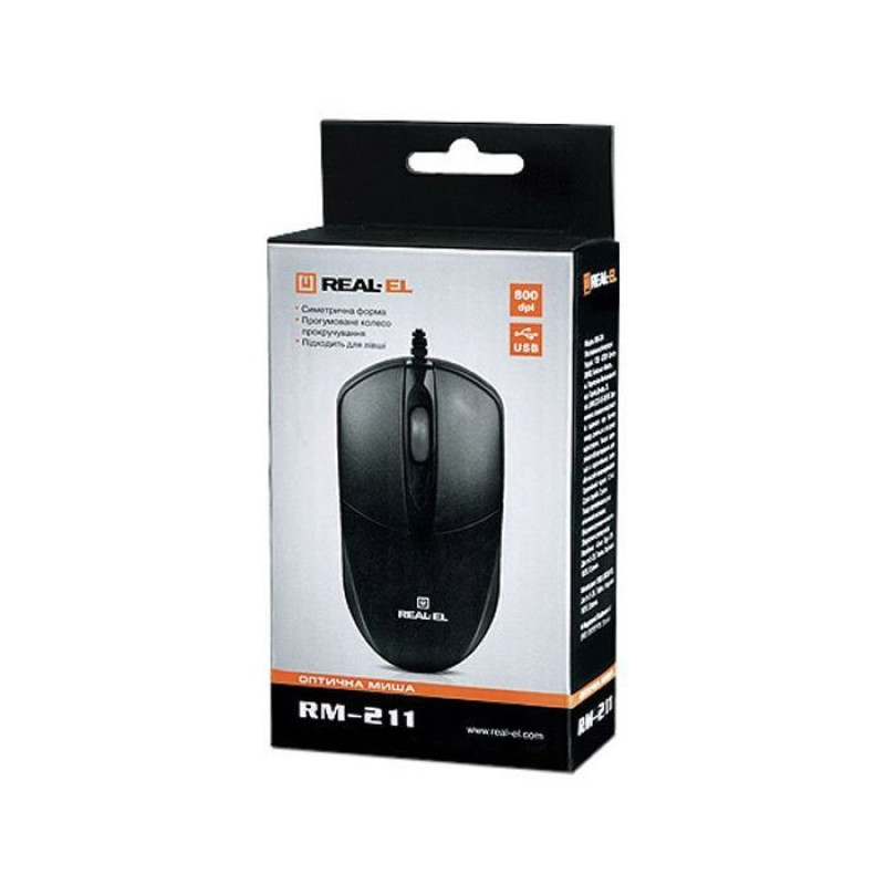 Миша REAL-EL RM-211 Black (EL123200001)