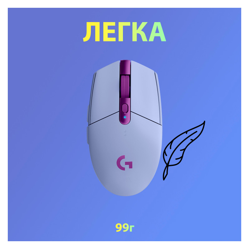 Мишка Logitech G305 Lightspeed Lilac (910-006022)