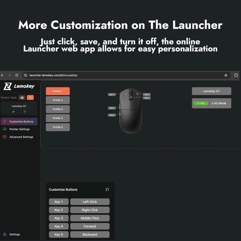 Миша Lemokey G1 USB/WL/BT Black (G1-A1)