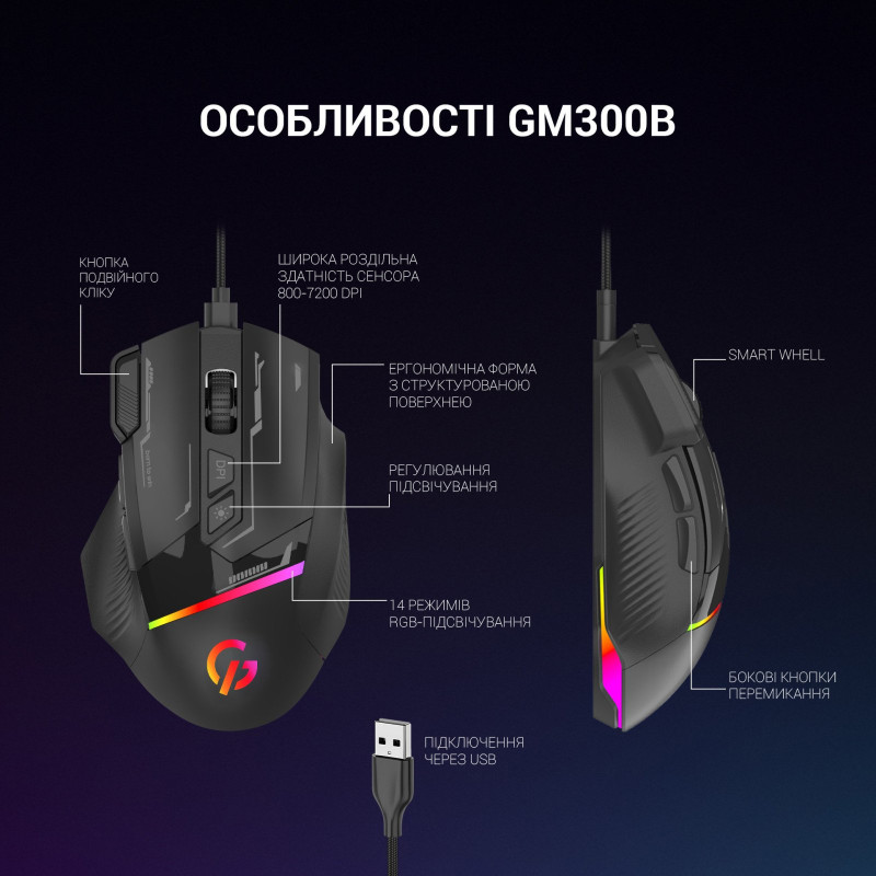 Мишка GamePro GM300B Black