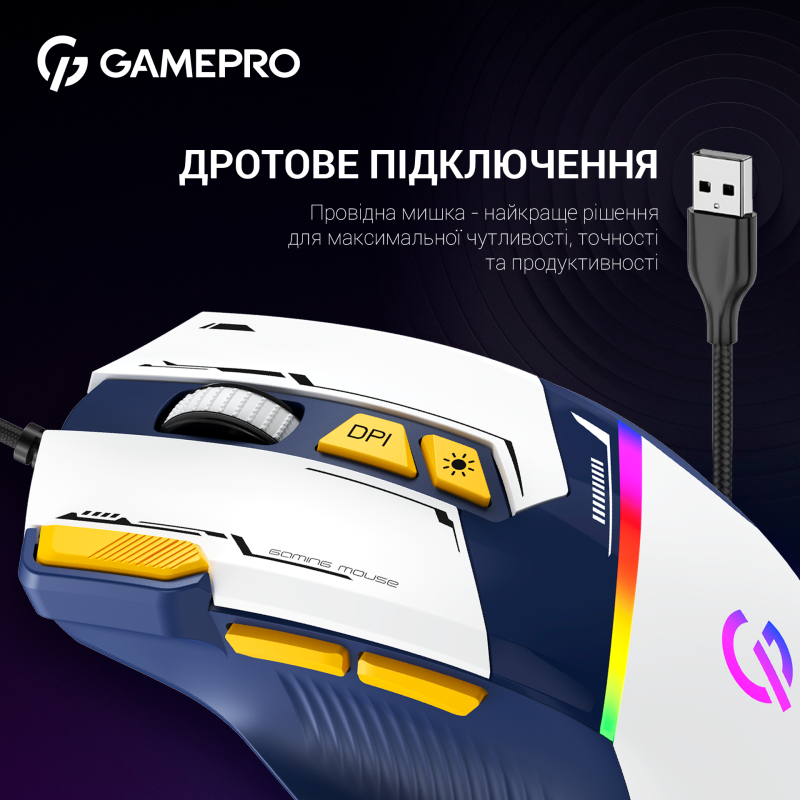 Мишка GamePro GM300BL Blue-White