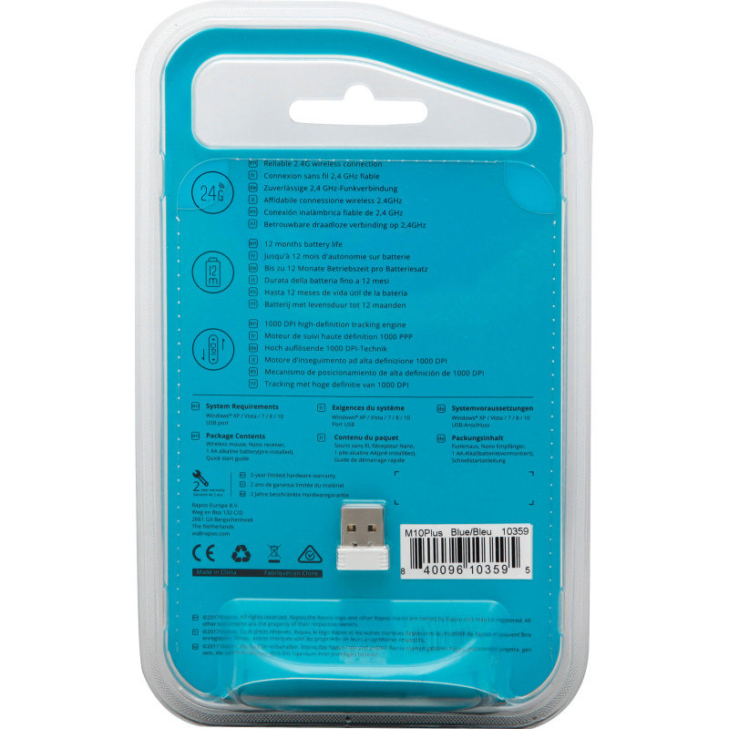 Мишка Rapoo M10 Plus Wireless Blue