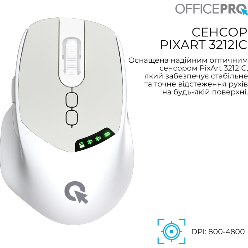 Мишка OfficePro M520W Wireless/Bluetooth White (M520W)