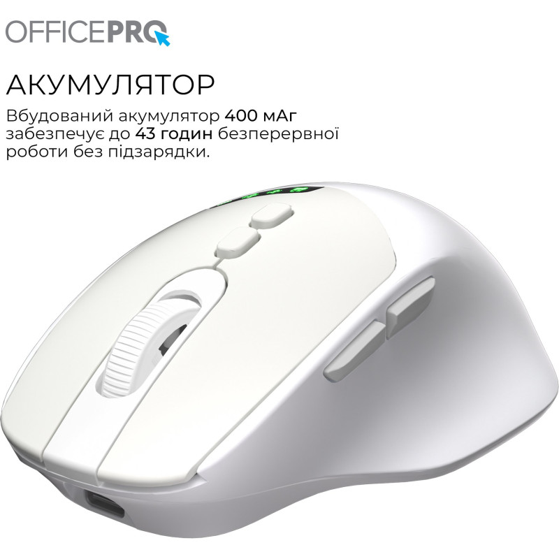 Мишка OfficePro M520W Wireless/Bluetooth White (M520W)