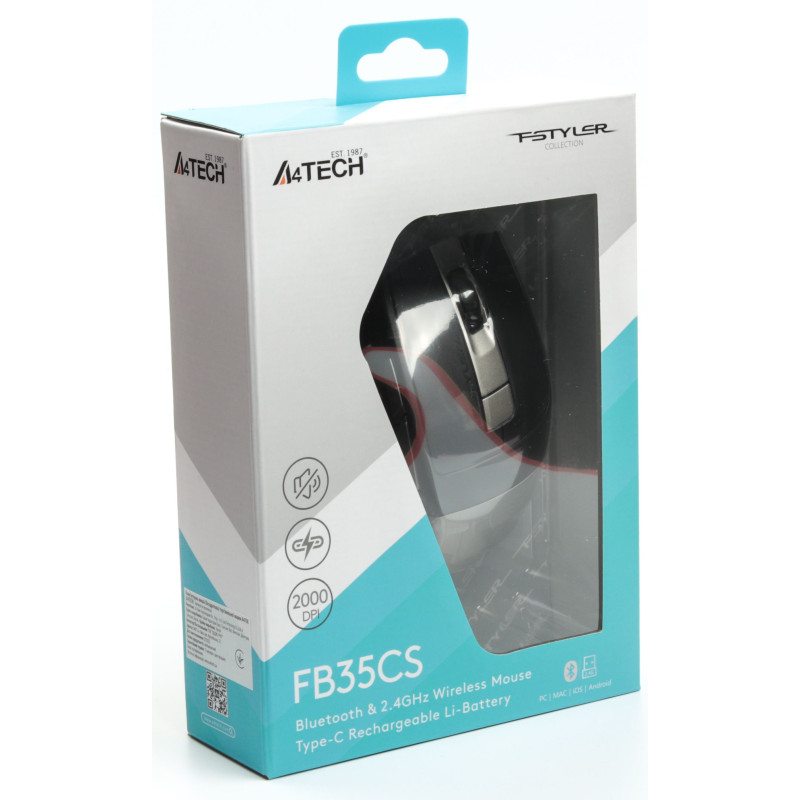 Мишка A4Tech Fstyler FB35CS Smoky Grey