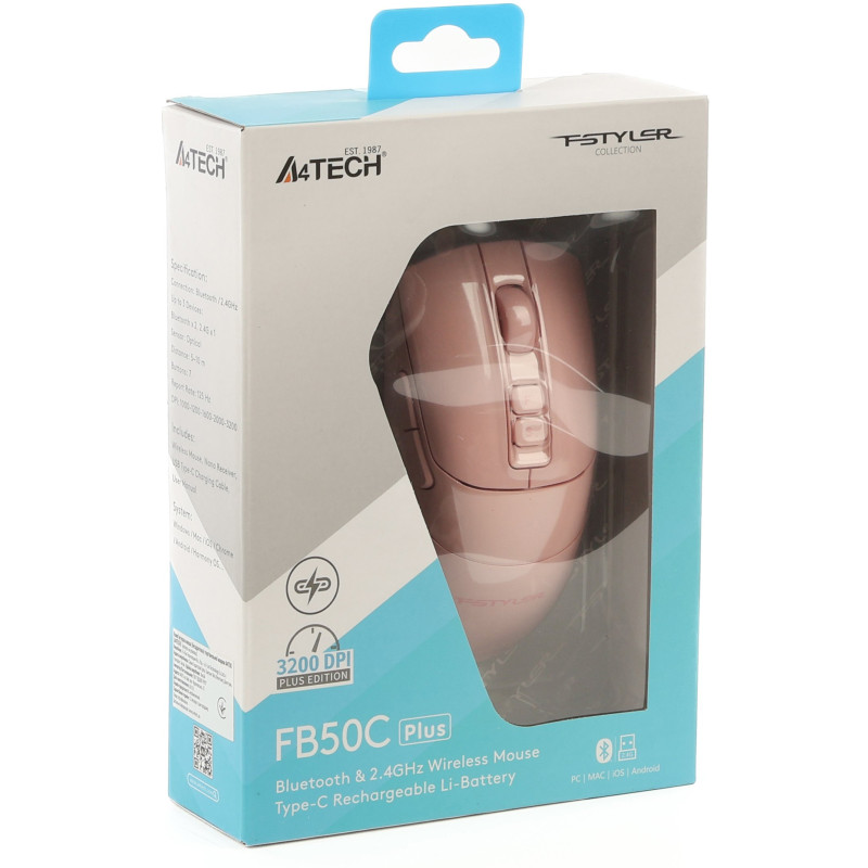 Мишка A4Tech Fstyler FB50C Plus Pink