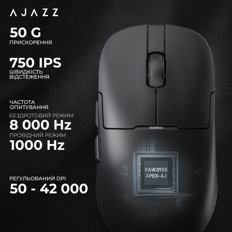 Мишка Ajazz AJ159 APEX Wireless (AJM159-AB) Black