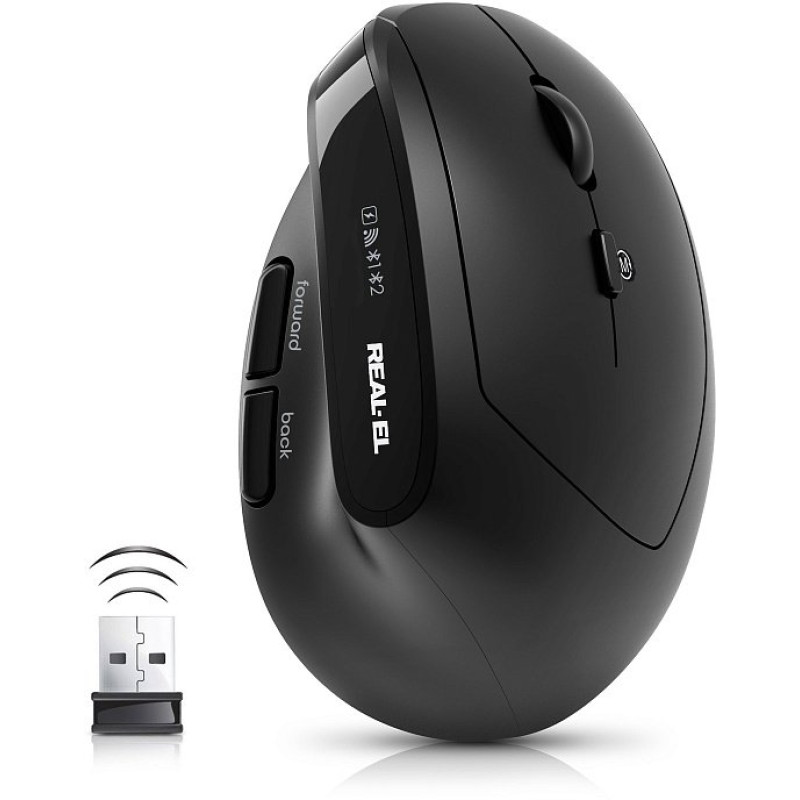 Мишка REAL-EL RM-490W Black (EL123200058)