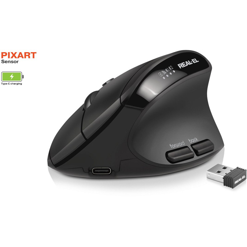 Мишка REAL-EL RM-490W Black (EL123200058)