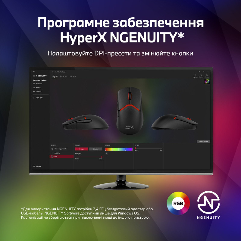 Мишка HyperX Pulsefire SAGA RGB (A2PB3AA)