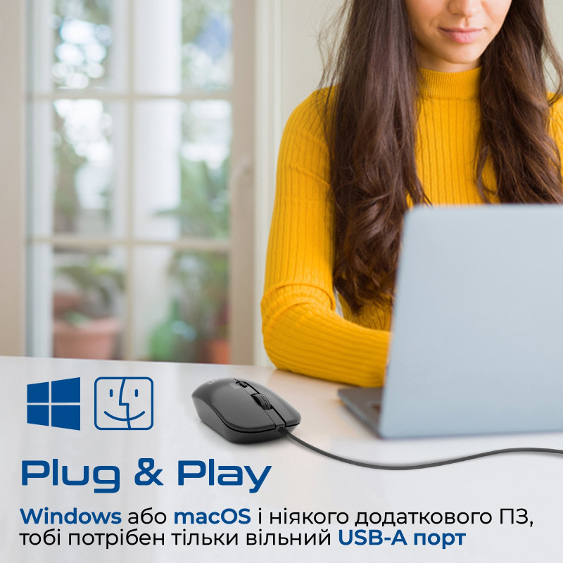 Миша Promate CM-2400 USB Black (cm-2400.black)