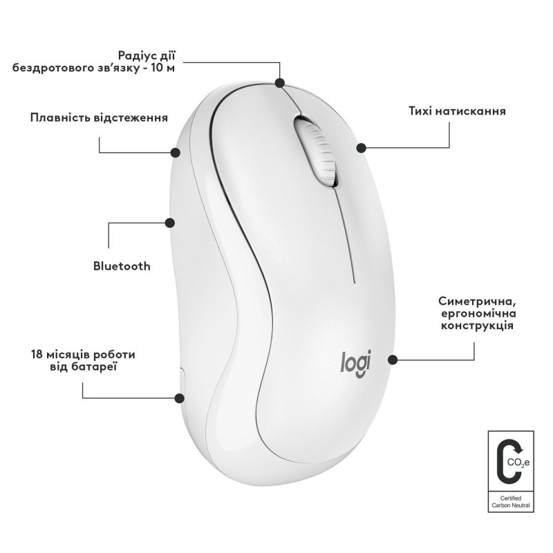 Мишка Logitech M240 Silent Wireless Off-White (910-007120)