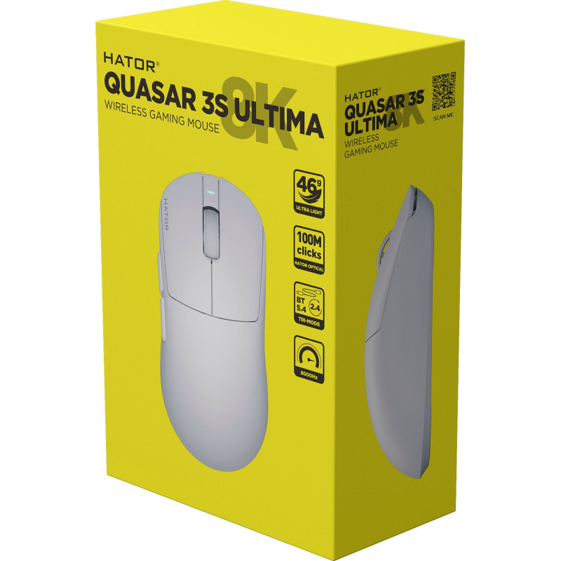 Мишка HATOR Quasar 3S ULTIMA 8K Wireless (HTM661) white