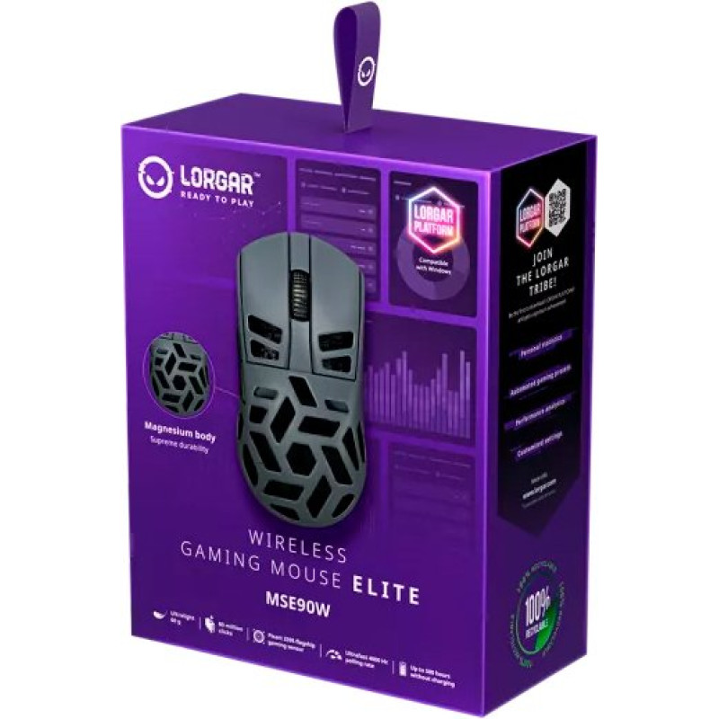 Мишка Lorgar Elite MSE90W Wireless/Bluetooth Dark Grey (LRG-MSE90W-DG)
