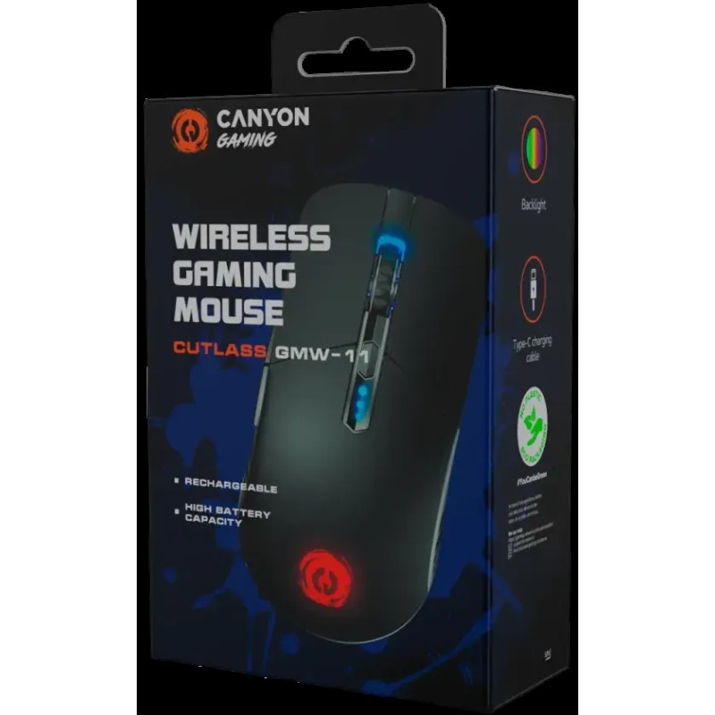 Мишка Canyon Cutlass Wireless USB Black (CND-SGMW11B)