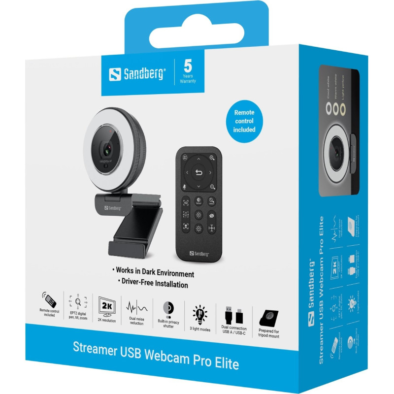 Веб-камера Sandberg Streamer USB Webcam Pro Elite Full HD (134-39)
