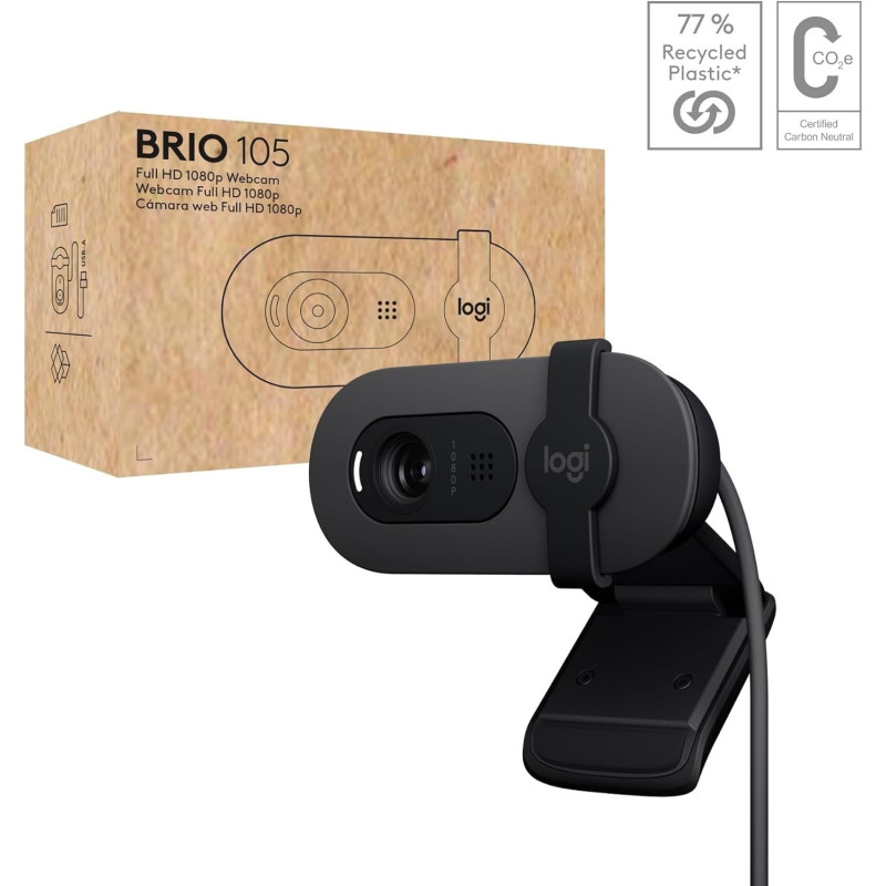Веб-камера Logitech Brio 105 Full HD 1080p Graphite (960-001592)