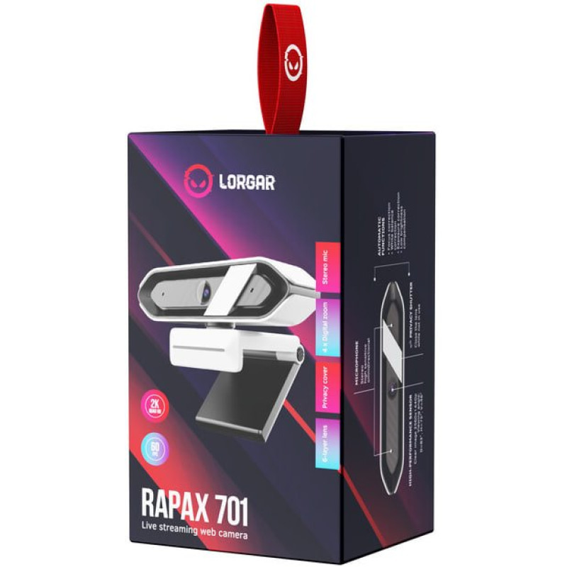 Веб-камера LORGAR Rapax 701 Streaming 2K (LRG-SC701WT)