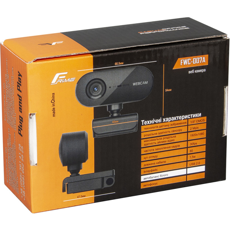 Веб-камера Frime FWC-007A FHD Black з тріподом