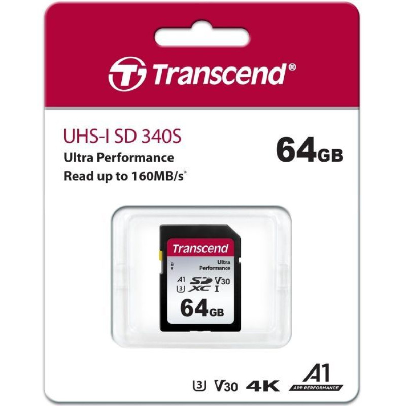 Карта пам'яті Transcend 64 GB SDXC UHS-I U3 V30 A2 340S (TS64GSDC340S)