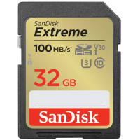 Карта пам'яті SanDisk SD 32GB C10 UHS-I U3 R100/W60MB/s Extreme V30 (SDSDXVT-032G-GNCIN)