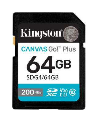 Карта пам'яті Kingston SDXC 64GB UHS-I/U3 Class 10 Canvas Go! Plus R200/W200MB/s (SDG4/64GB)