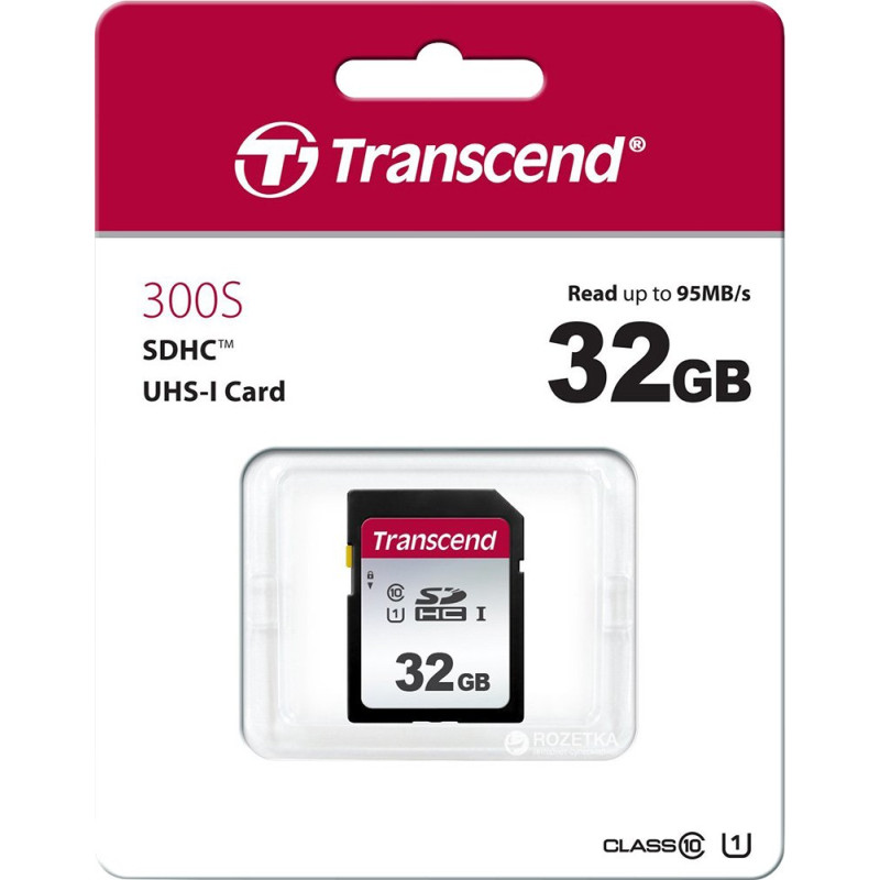 Карта пам'яті Transcend SDHC 32GB C10 UHS-I U1 R95/W45 MB/s (TS32GSDC300S)
