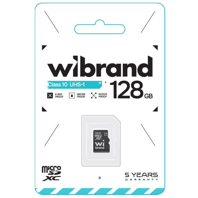 Карта пам'яті Wibrand 128GB microSD class 10 (WICDHU1/128GB)