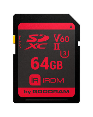 Карта пам'яті GoodRAM 64Gb IRDM SDXC V60 UHS-II U3 (IR-S6B0-0640R11)