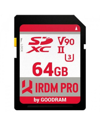 Карта пам'яті GoodRAM 64Gb IRDM PRO SDXC V90 UHS-II U3 (IRP-S9B0-0640R11)