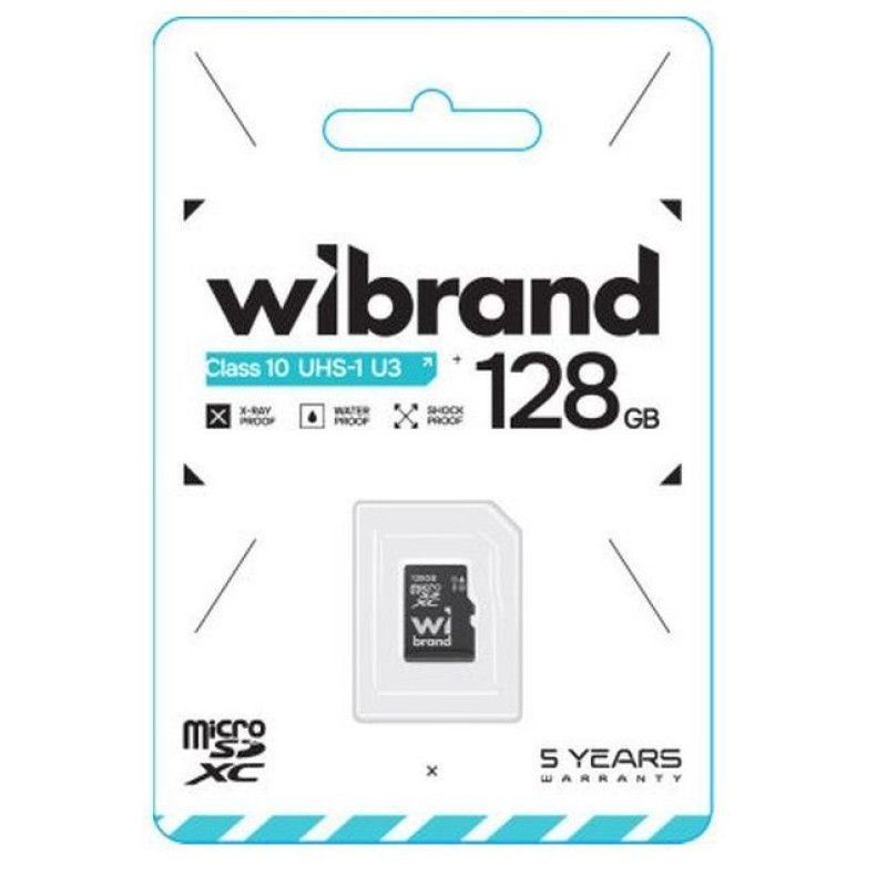 Карта пам'яті Wibrand 128GB mictoSD class 10 UHS-I U3 (WICDHU3/128GB)