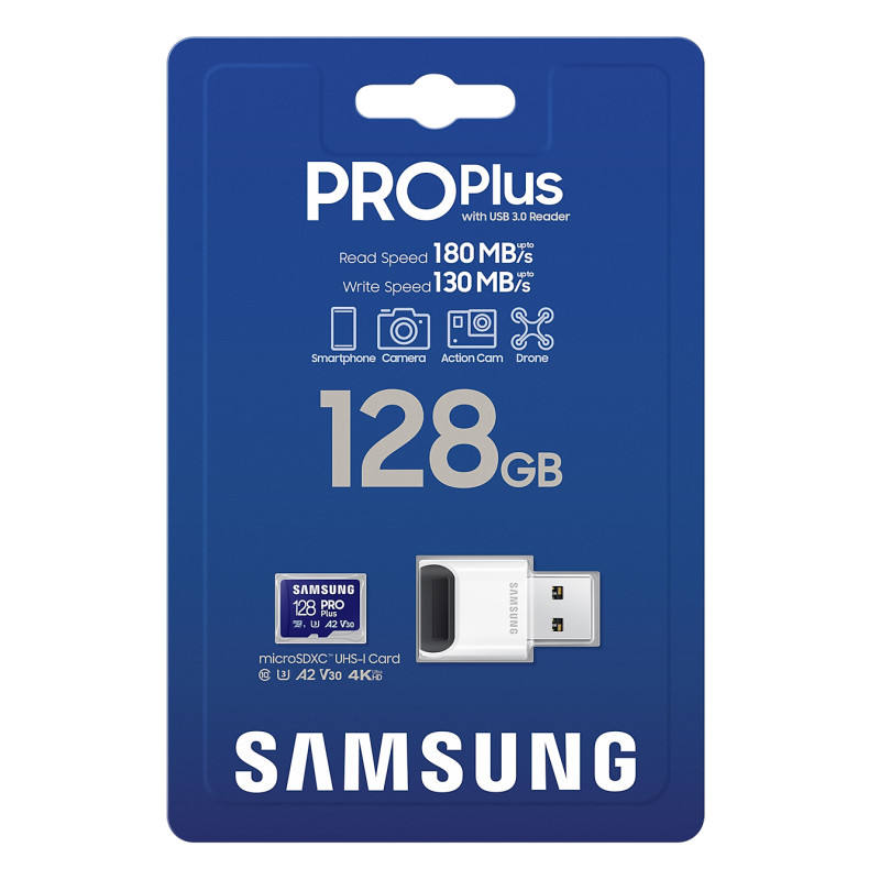 Карта пам'яті Samsung Pro Plus U-3 V30 128GB micro SDXC (MB-MD128SB/WW)