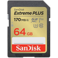 Карта пам'яті SanDisk 64GB SD class 10 UHS-I Extreme PLUS (SDSDXW2-064G-GNCIN)