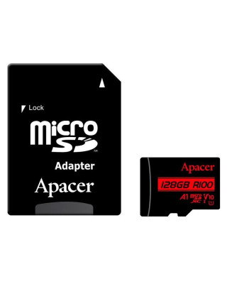 Карта пам'яті Apacer MicroSDHC 128GB UHS-I Class 10 + SD adapter (AP128GMCSX10UB-R)