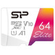 Карта пам'яті Silicon Power 64GB microSDXC class 10 UHS-I U1 A1 Elite Color (SP064GBSTXBV1V20SP)