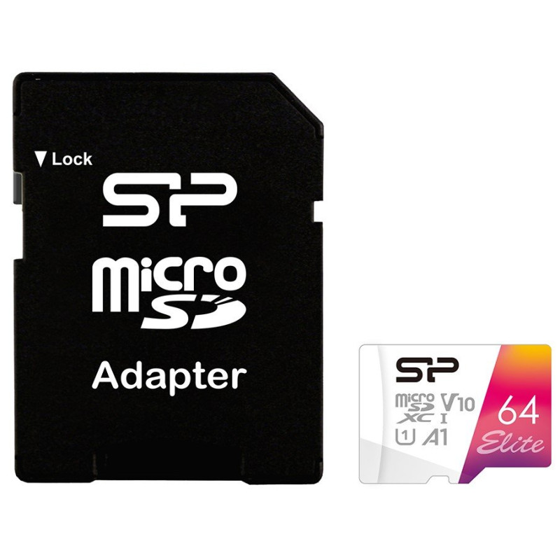 Карта пам'яті Silicon Power 64GB microSDXC class 10 UHS-I U1 A1 Elite Color (SP064GBSTXBV1V20SP)