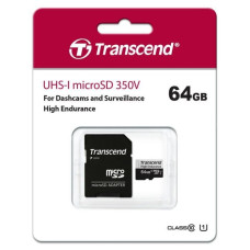 Карта пам'яті Transcend 64 GB microSDXC UHS-I 350V High Endurance + SD Adapter (TS64GUSD350V)